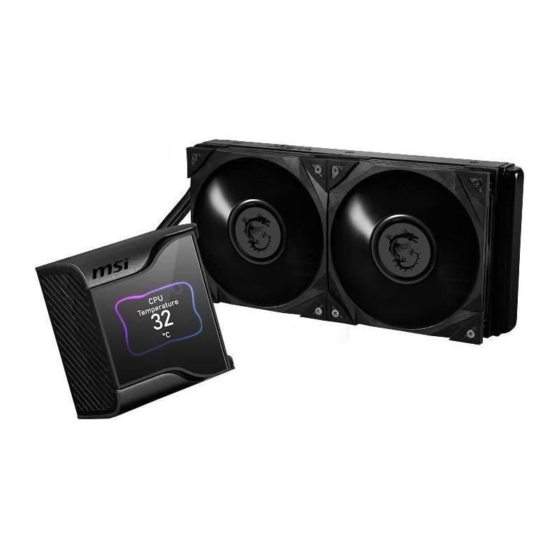 SEALED PACK MSI MEG CORELIQUID S280 Premium Liquid Cooler | AIO CPU Liquid Cooler | 280 Radiator | 2.4" IPS Display | 2 x 140mm Fans, Silent Fan | Asetek 7th Gen | Water Block Fan | LGA 1700 Compatibility