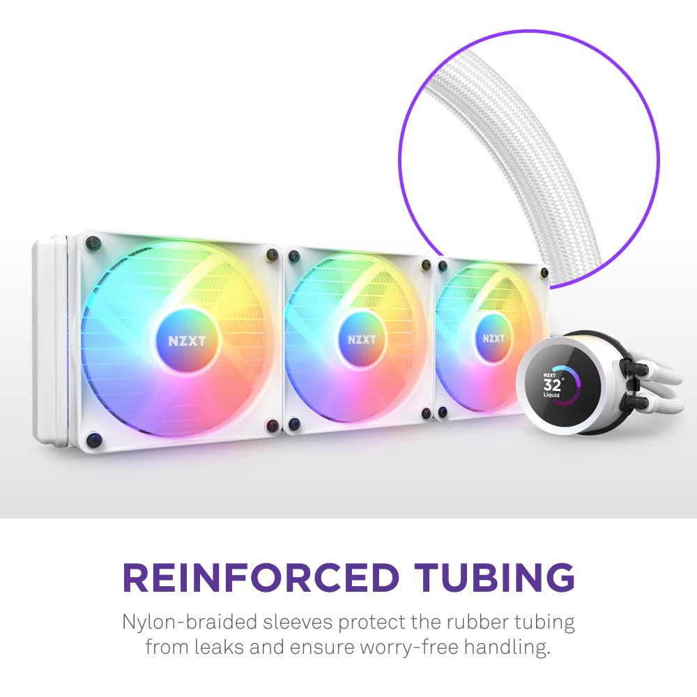 OPEN BOX NZXT Kraken 360 RGB 360mm CPU Liquid Cooler/AIO with with LCD Display and RGB Fans - White | Support Intel Socket : LGA 1700, 1200/115X | AMD Socket : AM4, AM5