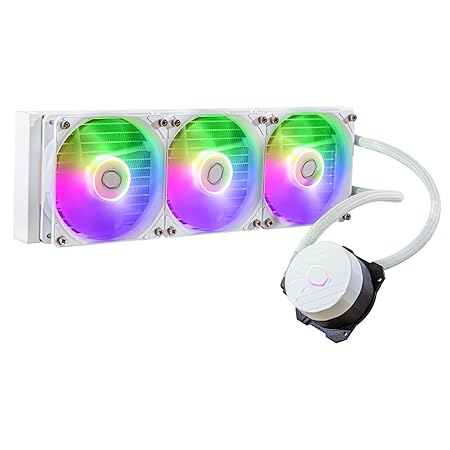 OPEN BOX Cooler Master ML360L Core ARGB CPU Liquid Cooler - White | Support Intel & AMD Processor - LGA1700, LGA1200, LGA1151, AM5, AM4 | Gen S Dual Chamber Pump | 360mm AIO | New Pressure Optimised Fans