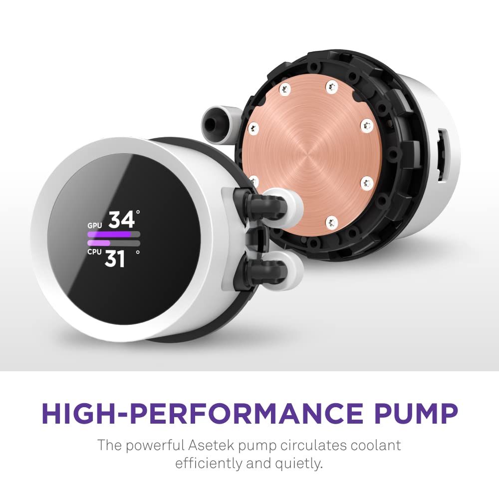 OPEN BOX NZXT Kraken 360 RGB 360mm CPU Liquid Cooler/AIO with with LCD Display and RGB Fans - White | Support Intel Socket : LGA 1700, 1200/115X | AMD Socket : AM4, AM5