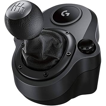 OPEN BOX Logitech G Driving Force Racing Wheels Shifter for G29, G920 & G923, 6 Speed, Push Down Reverse Gear, Steel and Leather Construction - Black