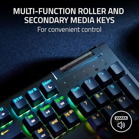 OPEN BOX Razer BlackWidow V4 X -Yellow Switch 6 Dedicated Macro Keys I Multi-Function Roller and Secondary Media Keys I Mechanical Gaming Keyboard Chroma RGB- Black