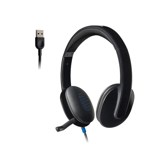 OPEN BOX Logitech H540 Stereo Wired Headphones On Ear Headphones With Mic With Noise-Cancelling Usb, On Ear Controls, Mute Indicator Light, Pc/Mac/Laptop - (Black)