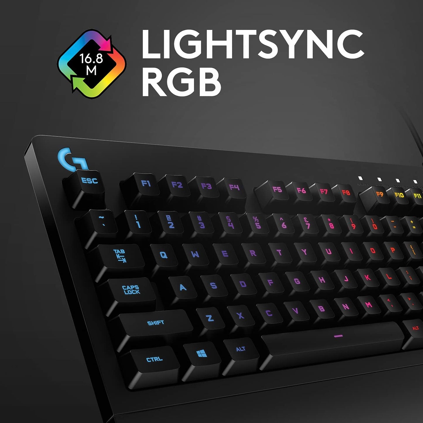OPEN BOX Logitech G G213 Prodigy USB Gaming Keyboard with LIGHTSYNC RGB Backlit Keys, Spill-Resistant, Customizable Keys, Dedicated Multi-Media Keys (Black)