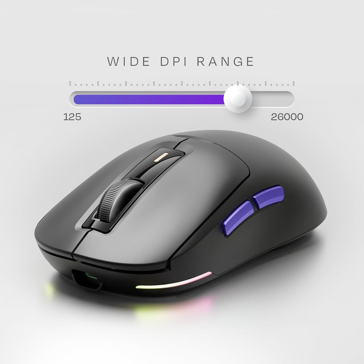 OPEN BOX Kreo Pegasus 58 GMS Ultra Lightweight Wireless Gaming Mouse, Top PixArt Sensor, 6 Programmable Buttons, Bluetooth, 2.4GHz Connectivity Gaming Mouse, DPI Upto 26000