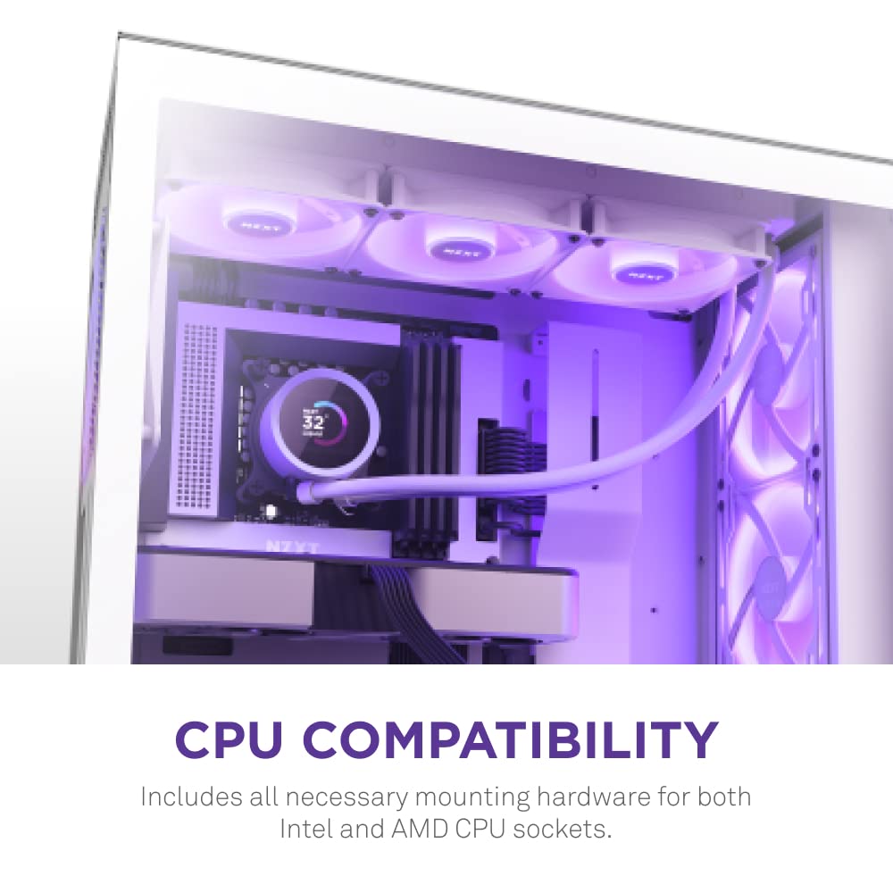 OPEN BOX NZXT Kraken 360 RGB 360mm CPU Liquid Cooler/AIO with with LCD Display and RGB Fans - White | Support Intel Socket : LGA 1700, 1200/115X | AMD Socket : AM4, AM5