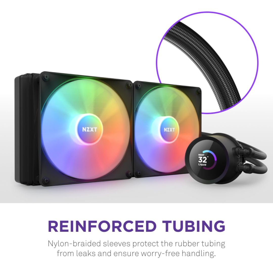 OPEN BOX NZXT Kraken 280 RGB 280mm CPU Liquid Cooler/AIO with with LCD Display and RGB Fans - Black, Support Intel Socket : LGA 1700, 1200/115X | AMD Socket : AM4, AM5