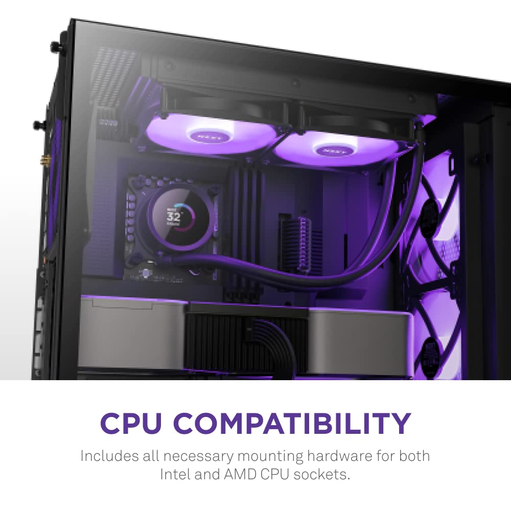 OPEN BOX NZXT Kraken 240 RGB 240mm CPU Liquid Cooler/AIO with with LCD Display and RGB Fans - Black, Support Intel Socket : LGA 1700, 1200/115X | AMD Socket : AM4, AM5
