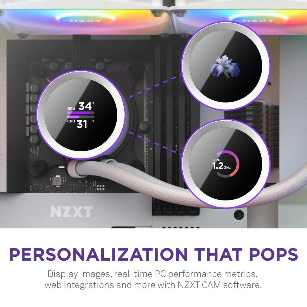 OPEN BOX NZXT Kraken 360 RGB 360mm CPU Liquid Cooler/AIO with with LCD Display and RGB Fans - White | Support Intel Socket : LGA 1700, 1200/115X | AMD Socket : AM4, AM5