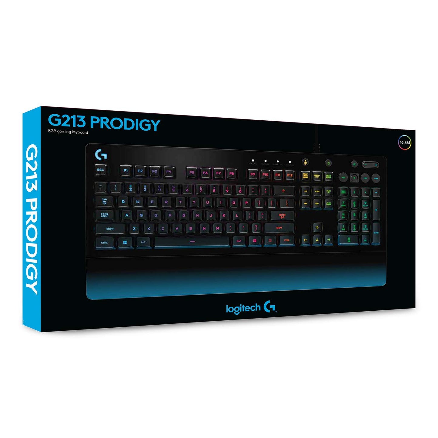 OPEN BOX Logitech G G213 Prodigy USB Gaming Keyboard with LIGHTSYNC RGB Backlit Keys, Spill-Resistant, Customizable Keys, Dedicated Multi-Media Keys (Black)