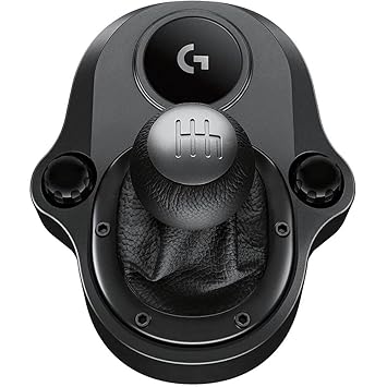 OPEN BOX Logitech G Driving Force Racing Wheels Shifter for G29, G920 & G923, 6 Speed, Push Down Reverse Gear, Steel and Leather Construction - Black
