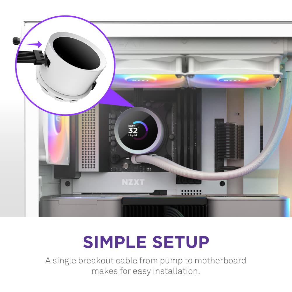 OPEN BOX NZXT Kraken 360 RGB 360mm CPU Liquid Cooler/AIO with with LCD Display and RGB Fans - White | Support Intel Socket : LGA 1700, 1200/115X | AMD Socket : AM4, AM5