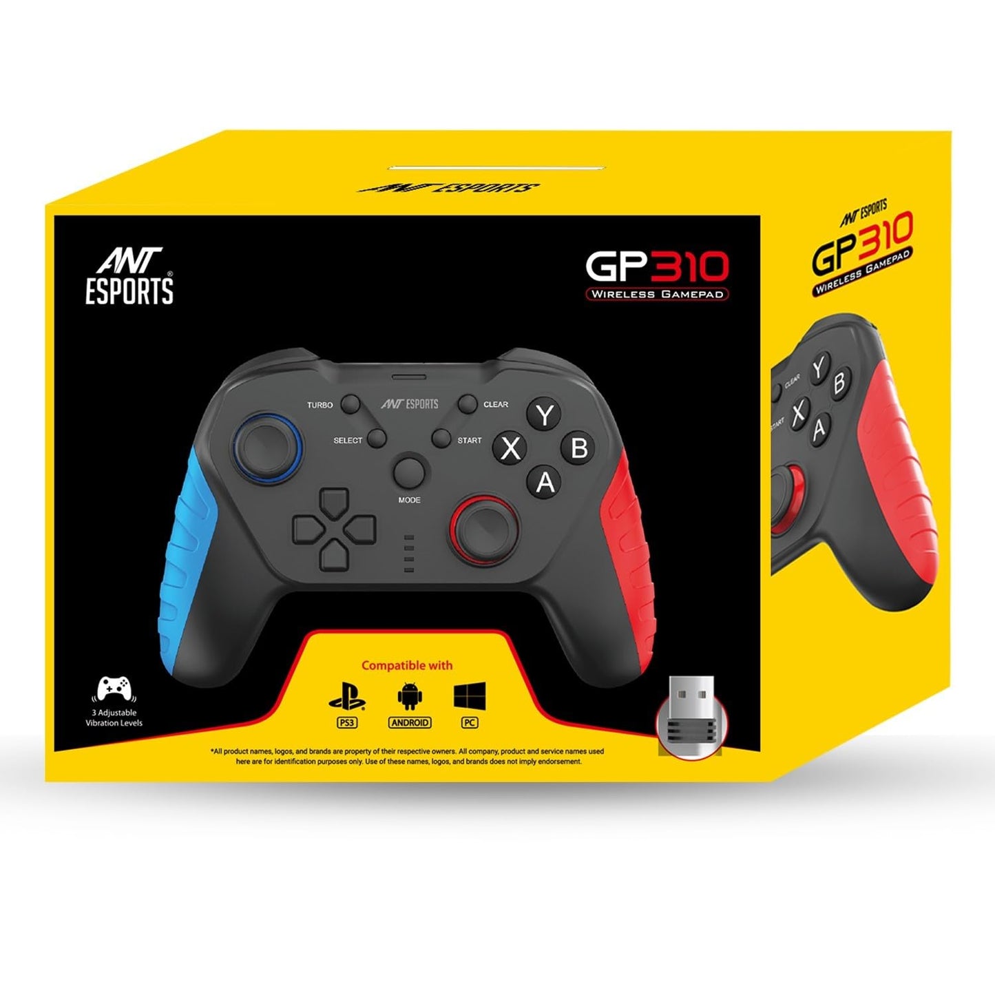 OPEN BOX Ant Esports GP310 Wireless Gamepad, Compatible for PC & Laptop (Windows 10/8 /7, Steam) / PS3 / Android)
