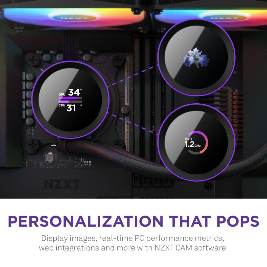 OPEN BOX NZXT Kraken 280 RGB 280mm CPU Liquid Cooler/AIO with with LCD Display and RGB Fans - Black, Support Intel Socket : LGA 1700, 1200/115X | AMD Socket : AM4, AM5