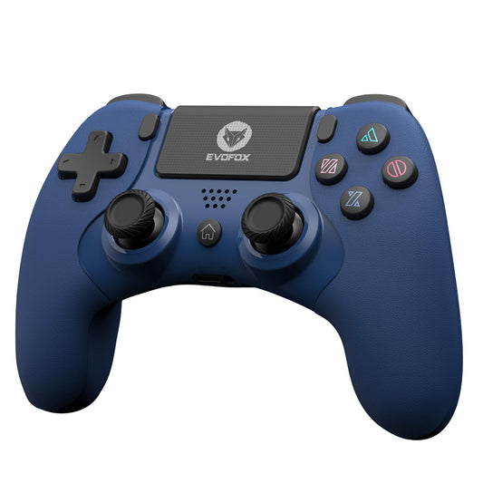 OPEN BOX EvoFox Elite Play ps4 controller dualshock 4, iPad & iPhones | Bluetooth 5 | Dual Vibration | 6 Axis Gyro Sensor | 10 Hours of Game Play | Touch Panel | Built in Speaker | 3.5 mm Headset Port (Blue)