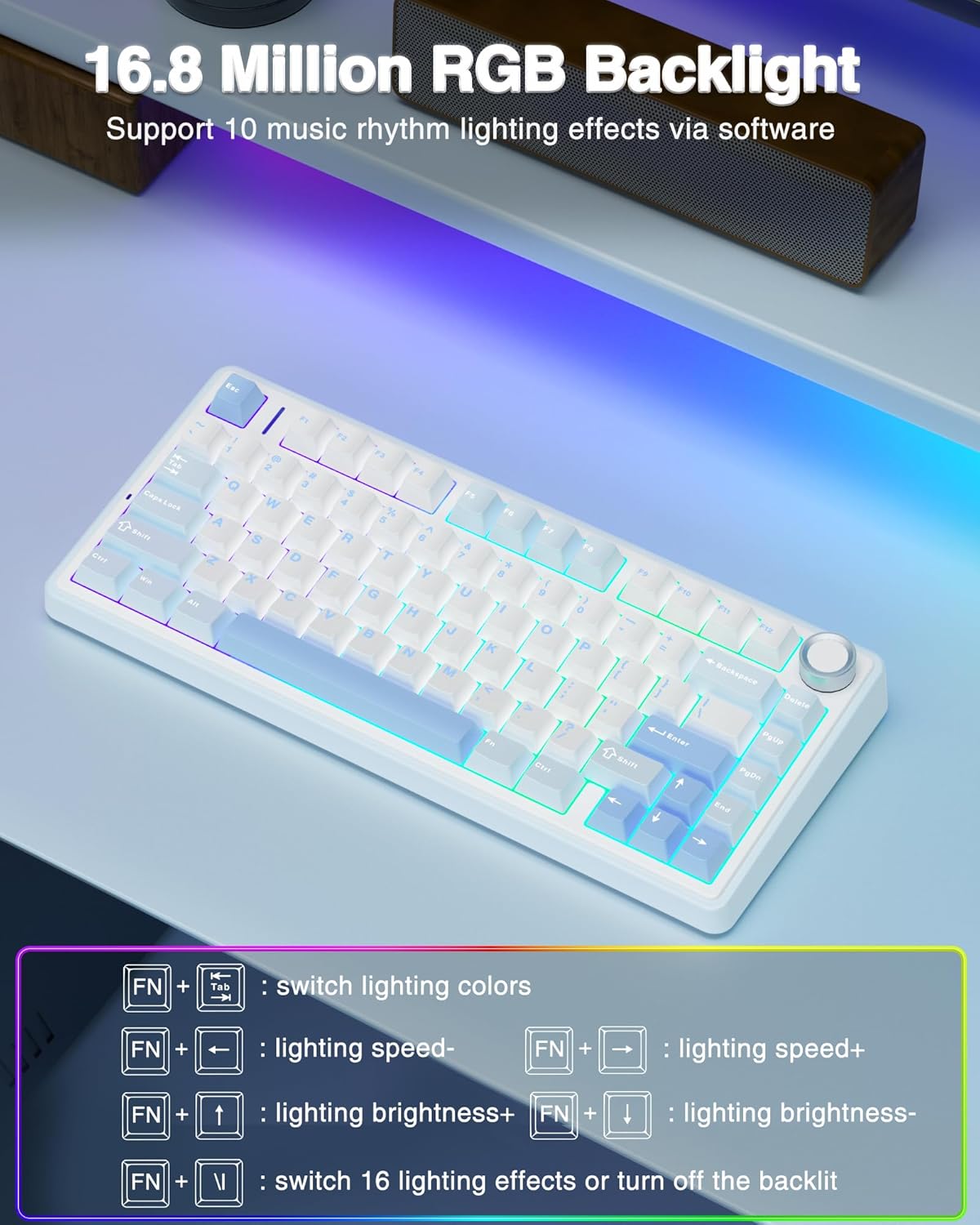 OPEN BOX AULA F75 75% Wireless Mechanical Keyboard | Hot Swappable | Pre-lubed Linear Switches | RGB Backlit | 2.4GHz/Type-C/Bluetooth Gaming Keyboard