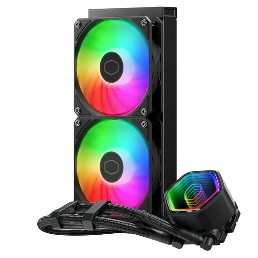 OPEN BOX Cooler Master ML240 Core 2 ARGB CPU Liquid Cooler - Black | Support Latest LGA1851, LGA1700, AM5, AM4 Socket | New Dual Chamber Pump | 360mm AIO | Performance Fans | Copper Base | New Mirror Design