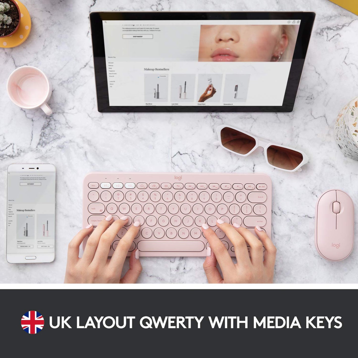 OPEN BOX Logitech K380 Wireless Multi-Device Bluetooth Keyboard for Windows, Apple Ios, Apple Tv, Android Or Chrome, for Pc/Mac/Laptop/Smartphone/Tablet