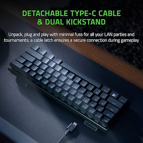 OPEN BOX Razer Huntsman Mini 60% Gaming Keyboard: Fastest Keyboard Switches Ever - Clicky Optical Switches - Chroma Rgb Lighting - Pbt Keycaps - Onboard Memory - Classic Black, Wired