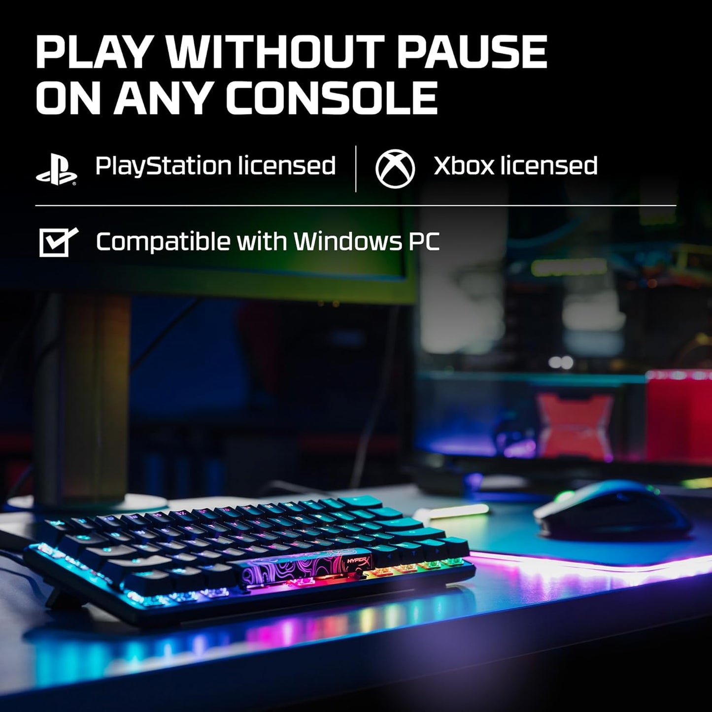 OPEN BOX HyperX Alloy Origins 60 - USB-C Mechanical Gaming Keyboard - Ultra Compact 60% Form Factor - (Aqua Switch) - Double Shot Pbt Keycaps - RGB Led Backlit - Ngenuity Software Compatible