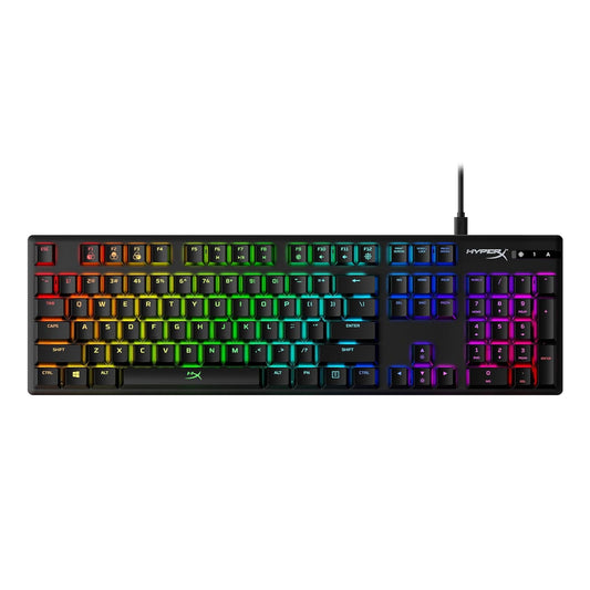 OPEN BOX HyperX Alloy Origins Mechanical USB Gaming Keyboard Software-Controlled Light and Macro Customization, Compact Form Factor, Clicky Switch, Blue, RGB LED Backlit, Black