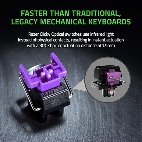 OPEN BOX Razer Huntsman Mini 60% Gaming Keyboard: Fastest Keyboard Switches Ever - Clicky Optical Switches - Chroma Rgb Lighting - Pbt Keycaps - Onboard Memory - Classic Black, Wired