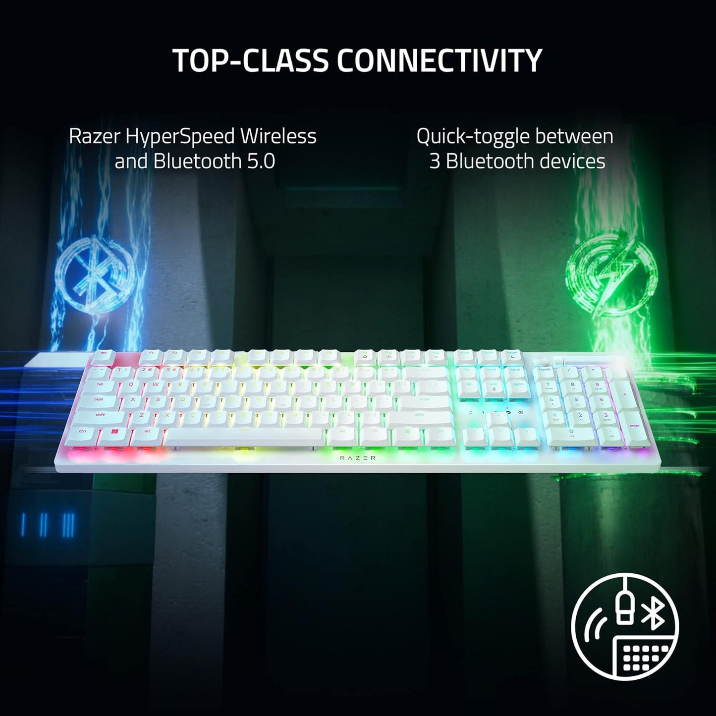 SEALED PACK Razer DeathStalker V2 Pro - Wireless Low Profile Optical Gaming Keyboard White Edition