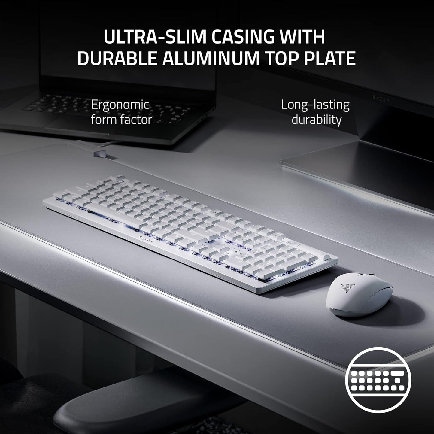 SEALED PACK Razer DeathStalker V2 Pro - Wireless Low Profile Optical Gaming Keyboard White Edition