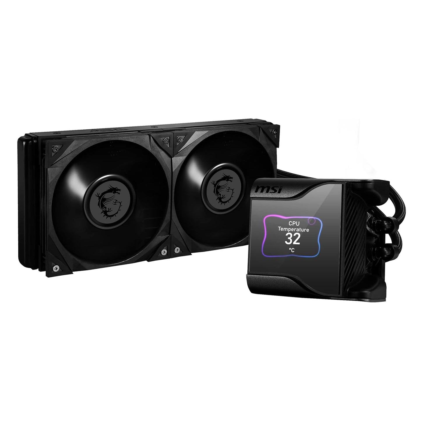 SEALED PACK MSI MEG CORELIQUID S280 Premium Liquid Cooler | AIO CPU Liquid Cooler | 280 Radiator | 2.4" IPS Display | 2 x 140mm Fans, Silent Fan | Asetek 7th Gen | Water Block Fan | LGA 1700 Compatibility