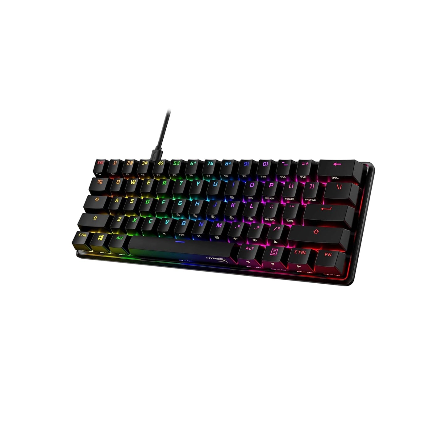 OPEN BOX HyperX Alloy Origins 60 - USB-C Mechanical Gaming Keyboard - Ultra Compact 60% Form Factor - (Aqua Switch) - Double Shot Pbt Keycaps - RGB Led Backlit - Ngenuity Software Compatible