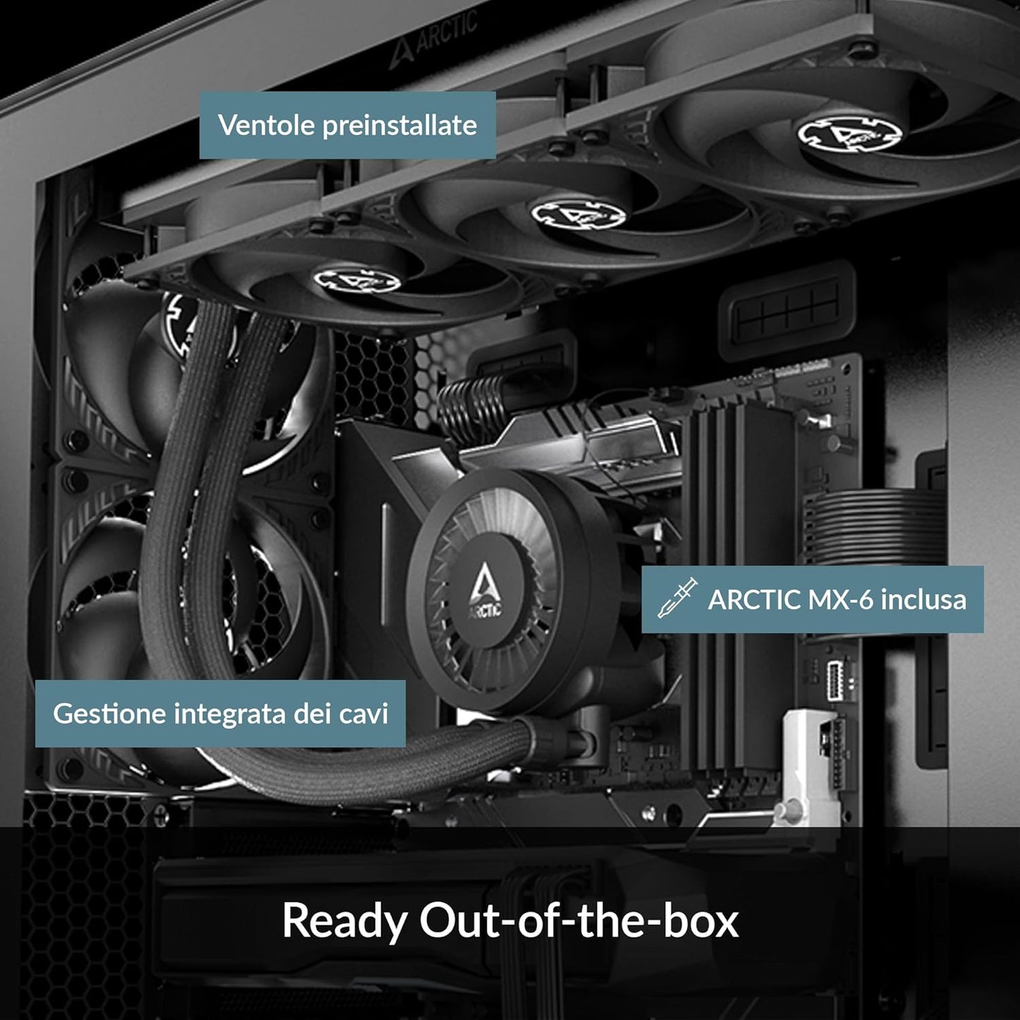 SEALED PACK ARCTIC Liquid Freezer III 360 - Water Cooling PC, All-in-One CPU AIO Water Cooler, Intel & AMD Compatible, efficient PWM-Controlled Pump, Fan: 200-1800 RPM, LGA1851 and LGA1700 Contact Frame - Black