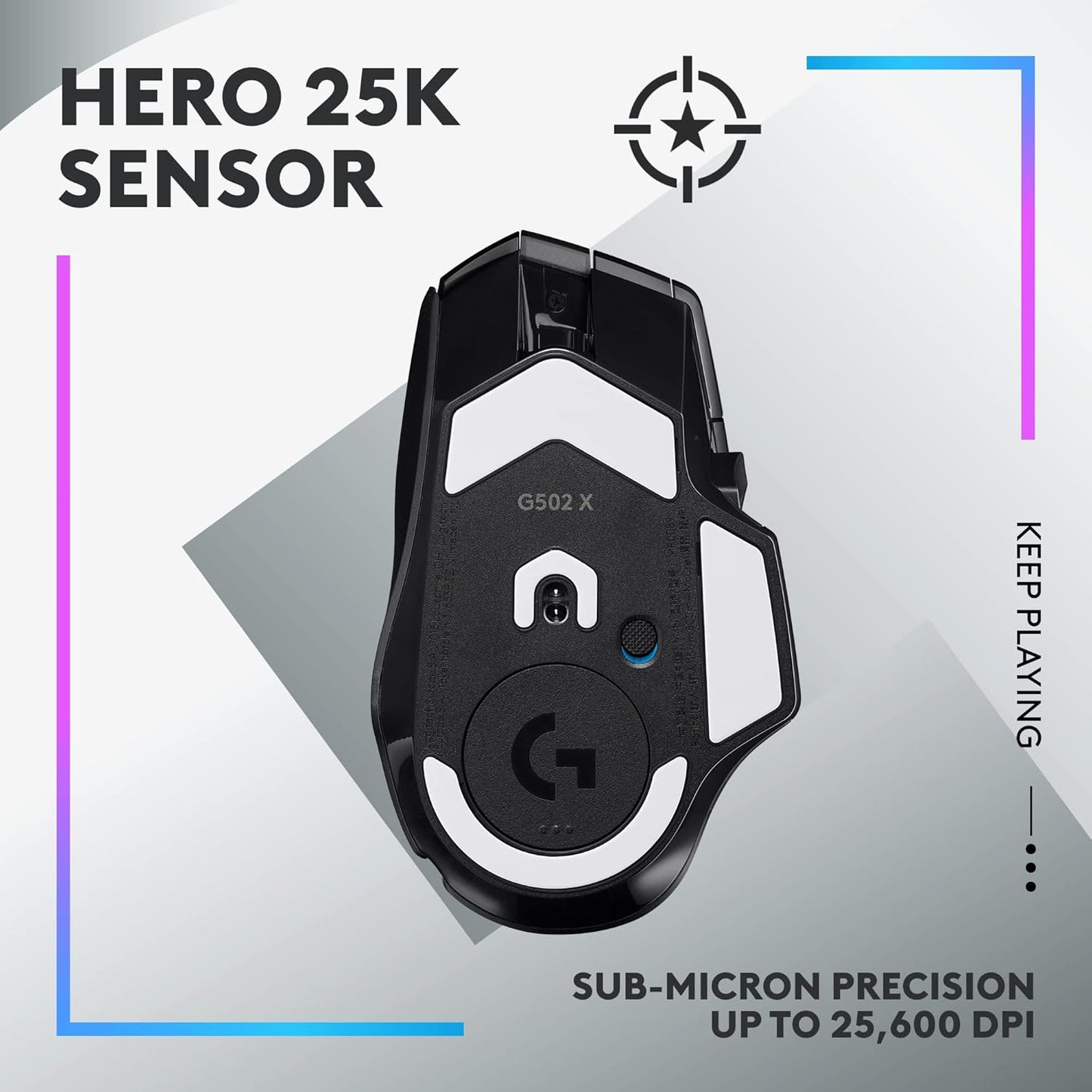 OPEN BOX Logitech G502 X Lightspeed Plus Wireless RGB Gaming Mouse - Optical Mouse with LIGHTFORCE Hybrid switches, LIGHTSYNC RGB, Hero 25K Gaming Sensor, Compatible with PC/macOS/Windows - Black