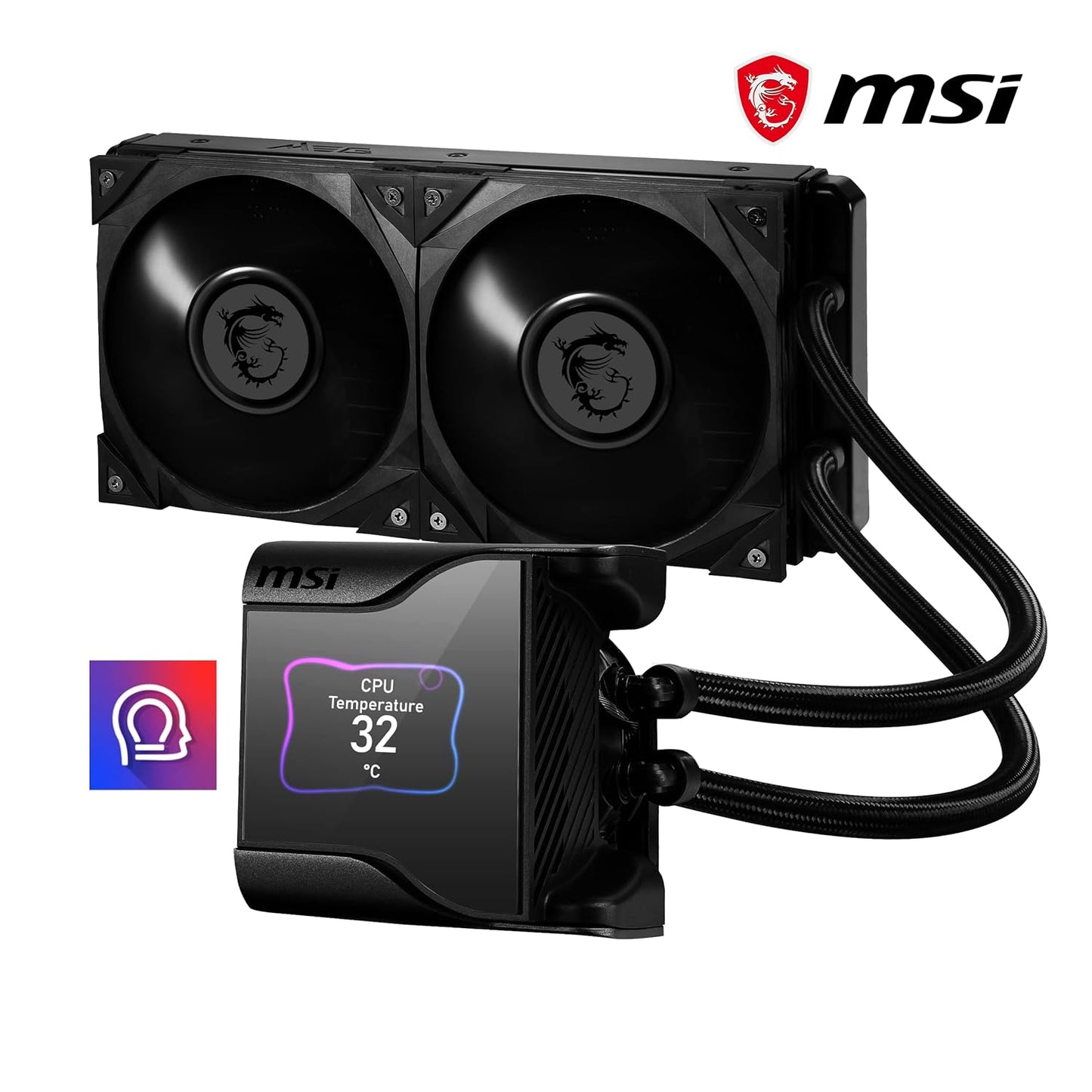 SEALED PACK MSI MEG CORELIQUID S280 Premium Liquid Cooler | AIO CPU Liquid Cooler | 280 Radiator | 2.4" IPS Display | 2 x 140mm Fans, Silent Fan | Asetek 7th Gen | Water Block Fan | LGA 1700 Compatibility