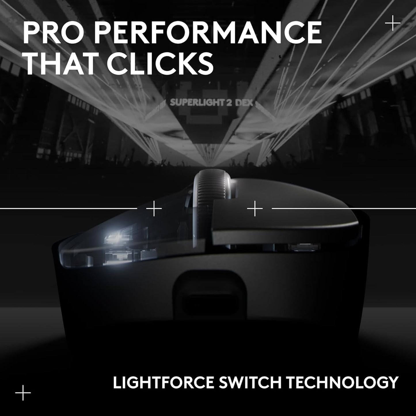 OPEN BOX Logitech G PRO X Superlight 2 DEX Lightspeed Wireless Gaming Mouse, 60g Pro-Grade Lightweight Mouse with 5 Programmable Buttons, 44k DPI Sensor, USB-C Charging, for PC/Mac - Black