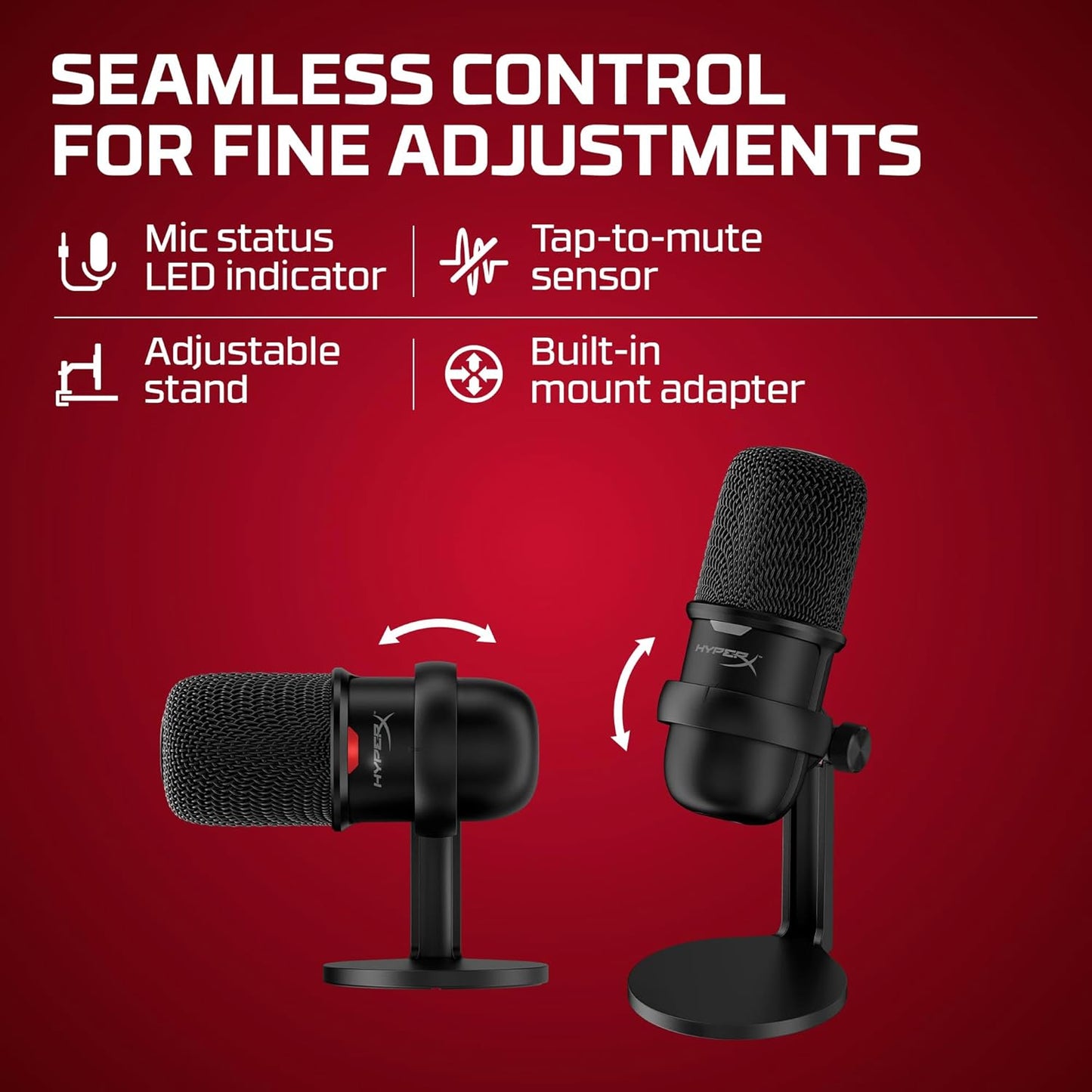 SEALED PACK HyperX Solocast-USB Condenser Gaming Unidirectional Microphone,for Pc,Ps4,and Mac