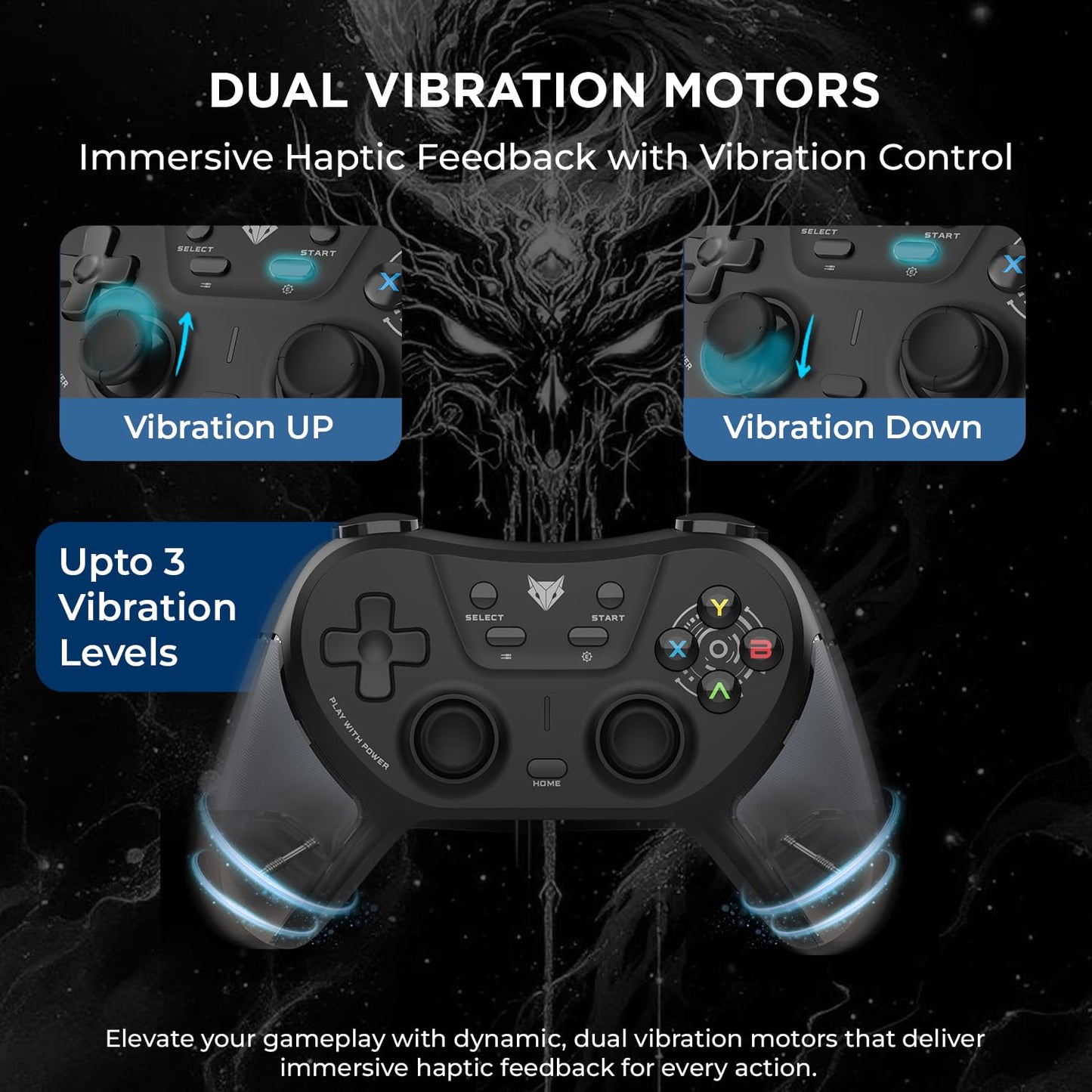 OPEN BOX EvoFox One S Universal 3-Mode Wireless Gaming Controler – HallSense™ Precision Joysticks, Bluetooth 5.0, 2.4GHz & Wired Connectivity, Macro & Precision Buttons, Fast Type-C Charging & Dual Vibration