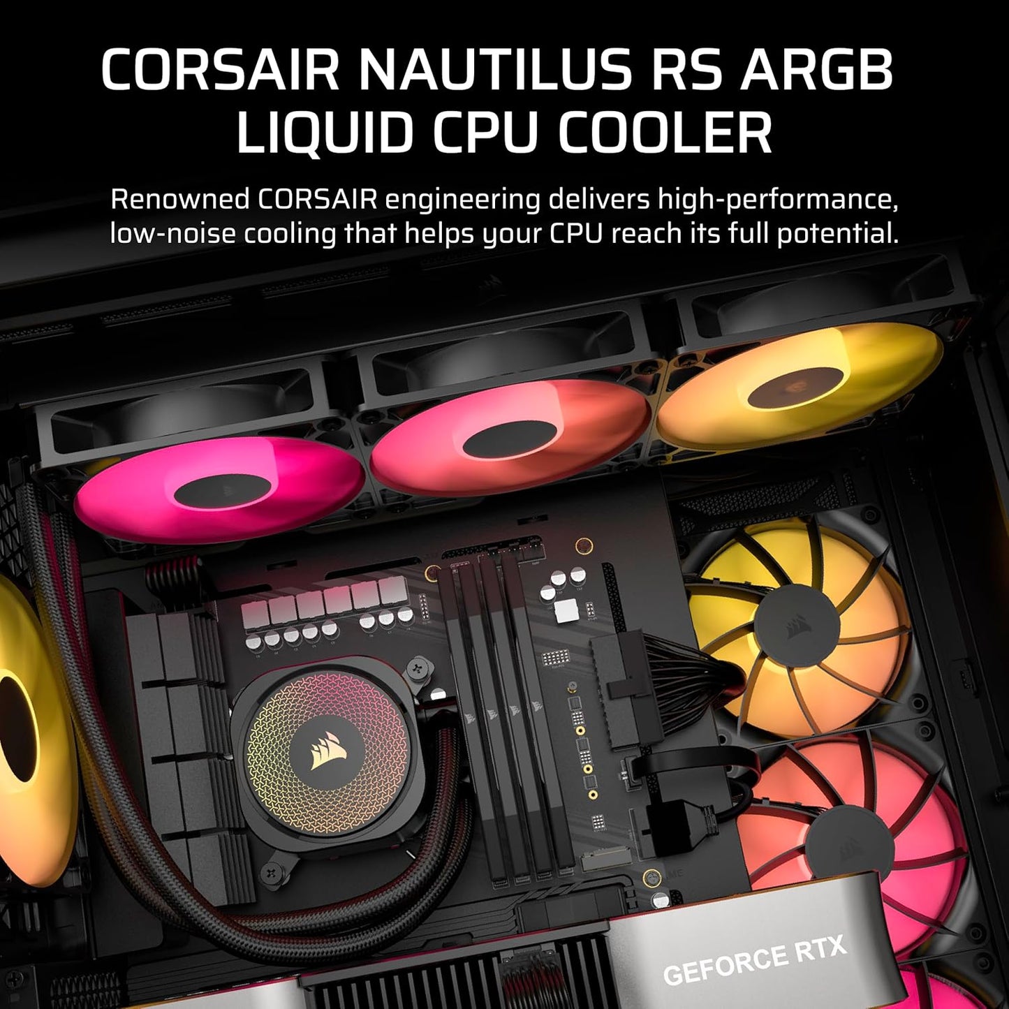 SEALED PACK Corsair Nautilus ARGB Liquid CPU Cooler 360mm AIO Low-Noise Direct Motherboard Connection Daisy-Chain Intel LGA 1851/1700, AMD AM5/AM4 3X RS120 ARGB Fans Included Black