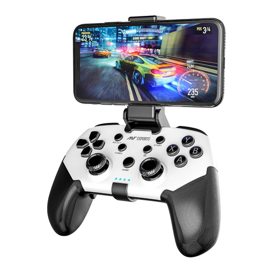 OPEN BOX Ant Esports GP320 Wireless Gamepad/Android/Windows PC/IOS/Switch / PS4 / PS3, Bluetooth Game Pad/Vibration Motors/Turbo Function – Black White