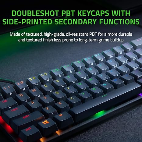 OPEN BOX Razer Huntsman Mini 60% Gaming Keyboard: Fastest Keyboard Switches Ever - Clicky Optical Switches - Chroma Rgb Lighting - Pbt Keycaps - Onboard Memory - Classic Black, Wired