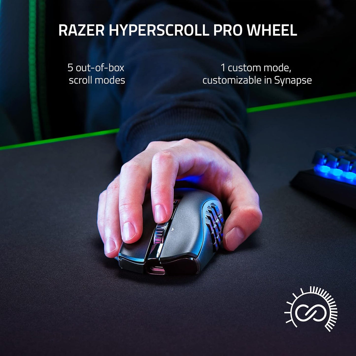 OPEN BOX Razer Naga V2 Pro Wireless Gaming Mouse: Interchangeable Side Plate w/2, 6, 12 Button Configurations- Focus+ 20K DPI Optical Sensor- Fastest Gaming Mouse Switch- Chroma RGB Lighting