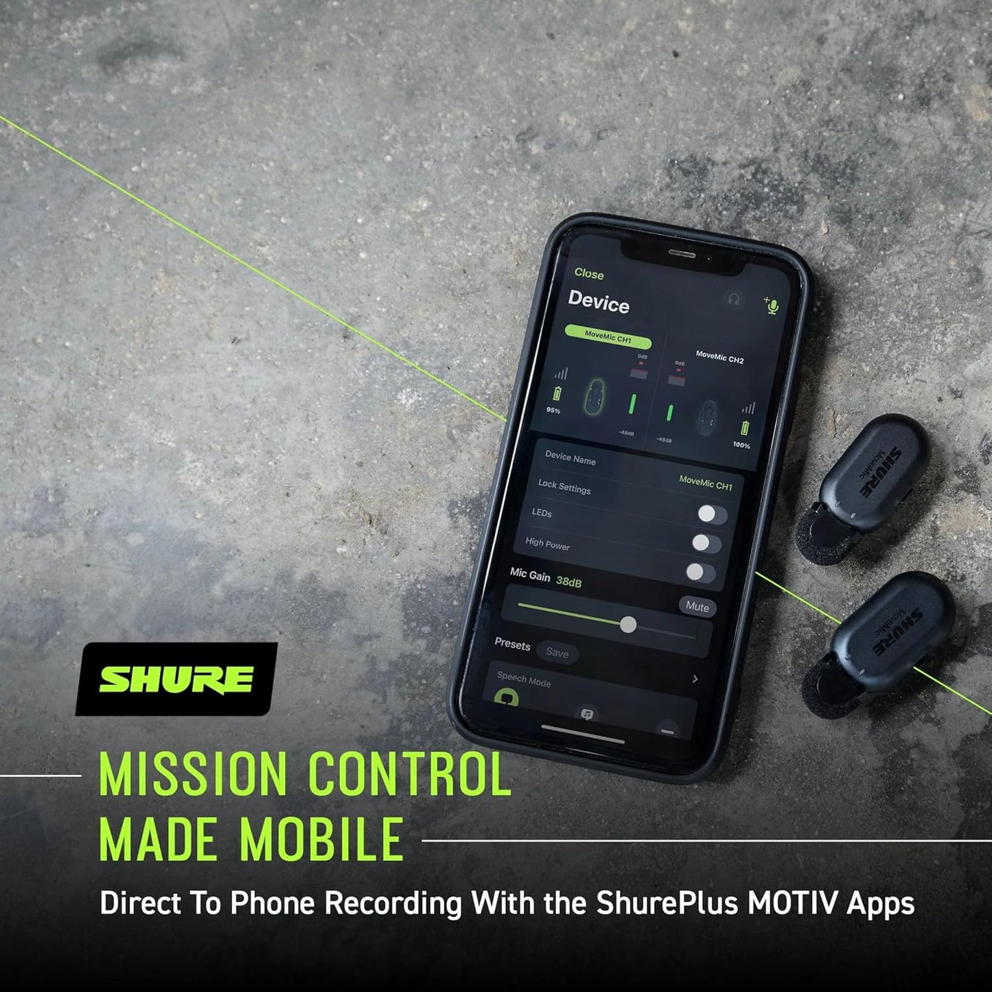 OPEN BOX Shure MoveMic One - Pro Direct to Phone Wireless Lavalier Microphone