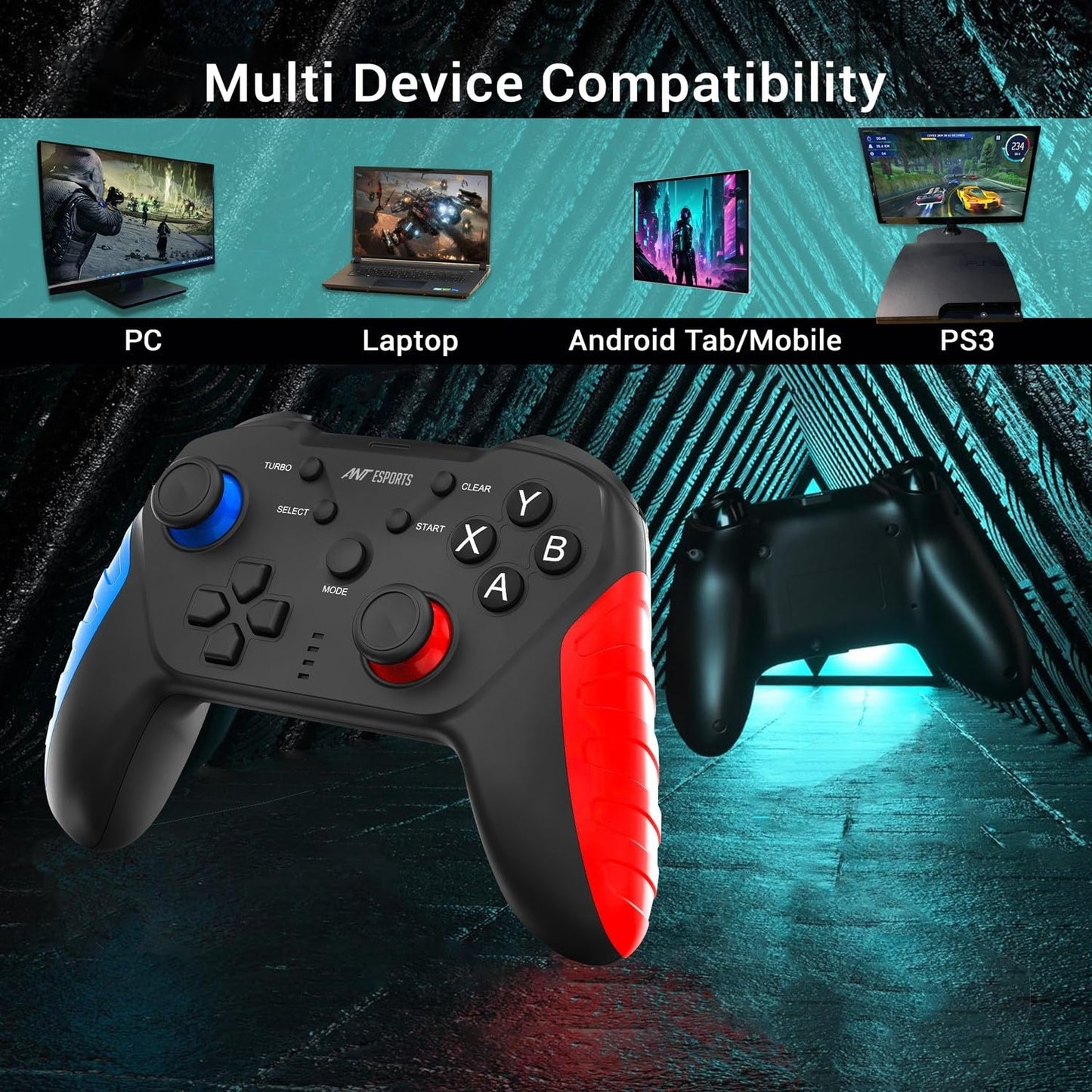 OPEN BOX Ant Esports GP310 Wireless Gamepad, Compatible for PC & Laptop (Windows 10/8 /7, Steam) / PS3 / Android)