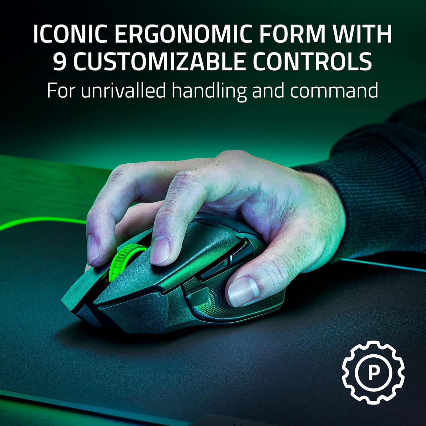 OPEN BOX Razer Basilisk V3 X HyperSpeed Wireless Gaming Mouse: Bluetooth & HyperSpeed Wireless Compatible | 7 Programmable Buttons | 18000 DPI Optical Sensor