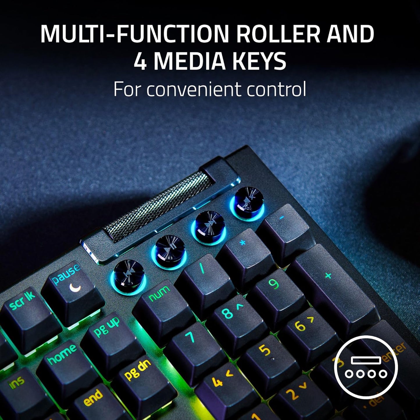 OPEN BOX Razer BlackWidow V4 -Yellow Mechanical Switches I 6 Dedicated Macro Keys I 2-Side Underglow and Per-Key Lighting I Mechanical Gaming Keyboard with Razer Chroma RGB- Black