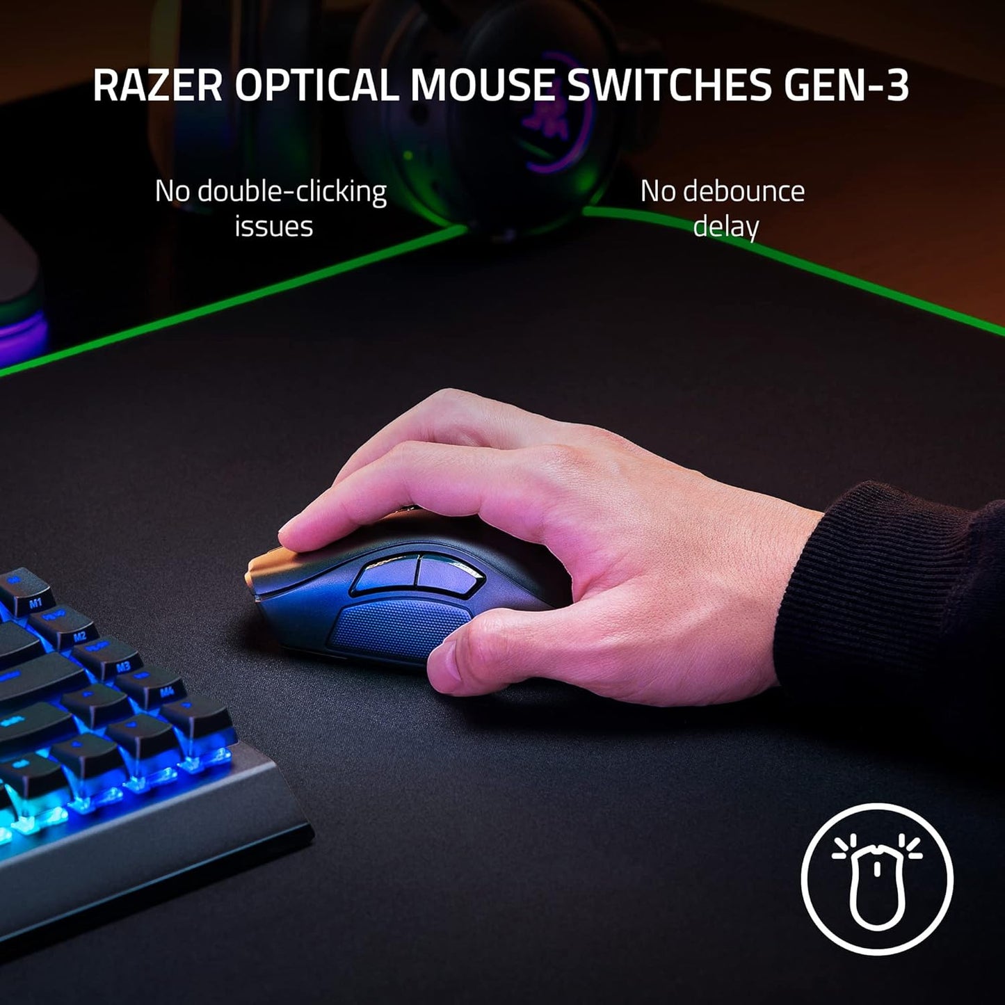 OPEN BOX Razer Naga V2 Pro Wireless Gaming Mouse: Interchangeable Side Plate w/2, 6, 12 Button Configurations- Focus+ 20K DPI Optical Sensor- Fastest Gaming Mouse Switch- Chroma RGB Lighting