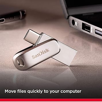 SanDisk Ultra Dual Drive Luxe USB_c Type-C 512GB, OTG, Upto 400MB/S, Pendrive, Silver, 5Y Warranty