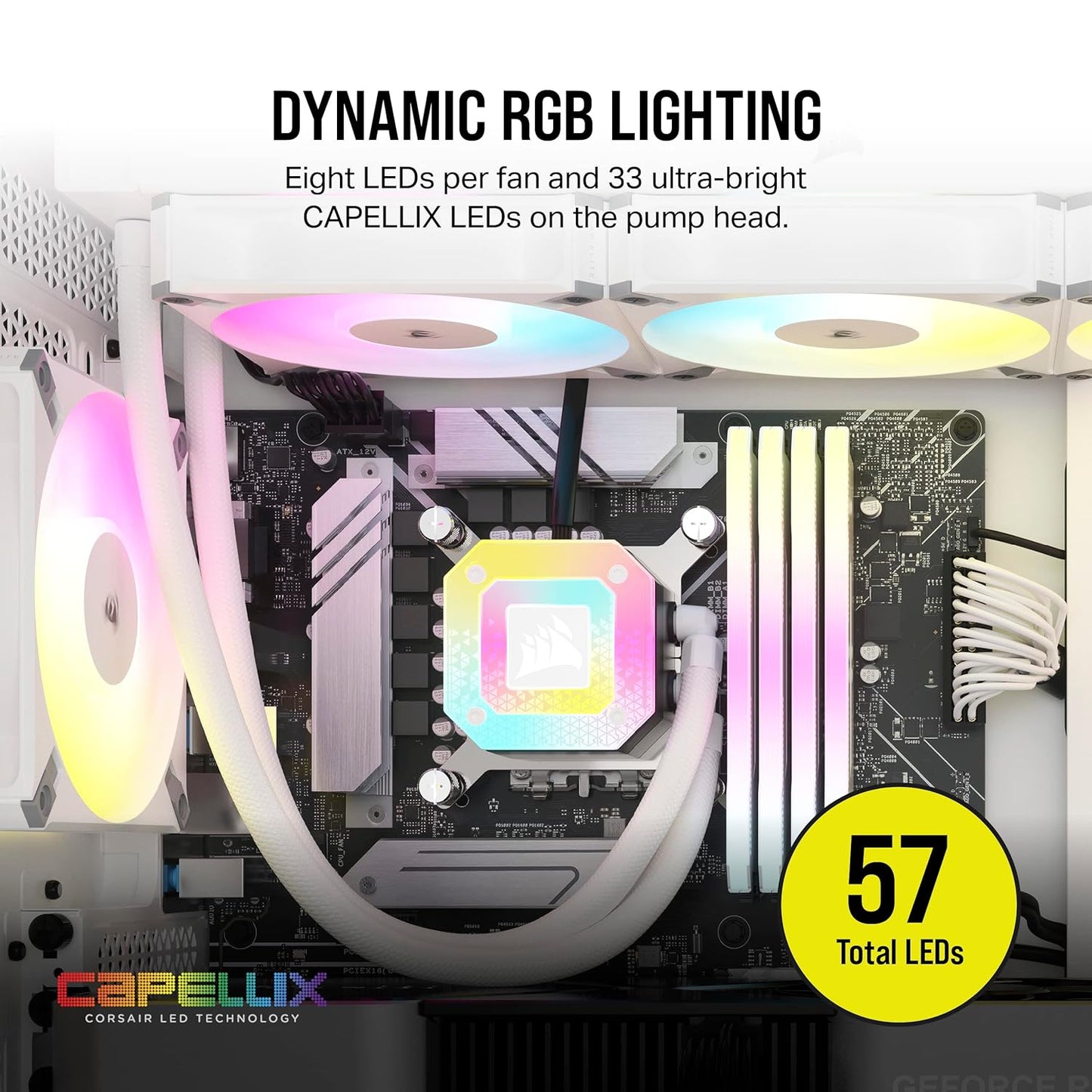 OPEN BOX Corsair iCUE H150i Elite CAPELLIX XT Desktop Liquid CPU Cooler - Three AF120 RGB Elite Fans - 360mm Radiator - Intel® LGA 1700, 1200, 115X, 2066, AMD® AM5, AM4 - Included iCUE Commander CORE