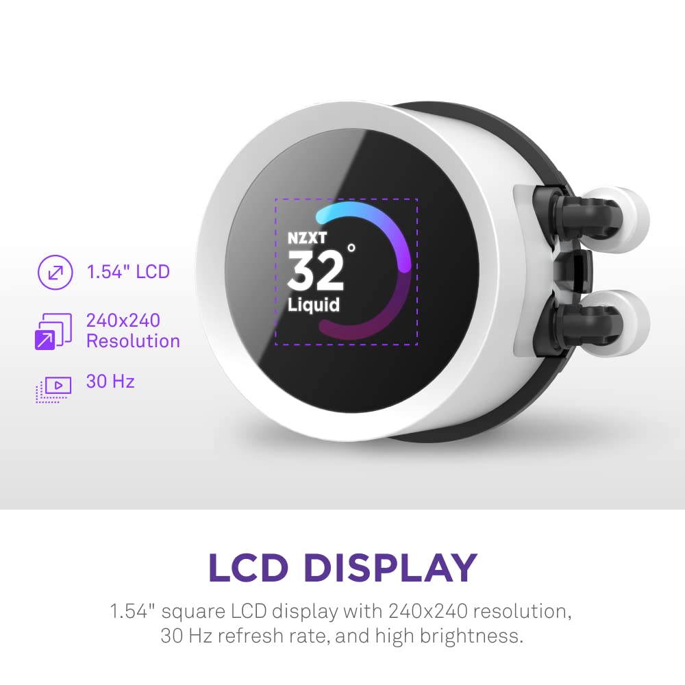 OPEN BOX NZXT Kraken 360 RGB 360mm CPU Liquid Cooler/AIO with with LCD Display and RGB Fans - White | Support Intel Socket : LGA 1700, 1200/115X | AMD Socket : AM4, AM5