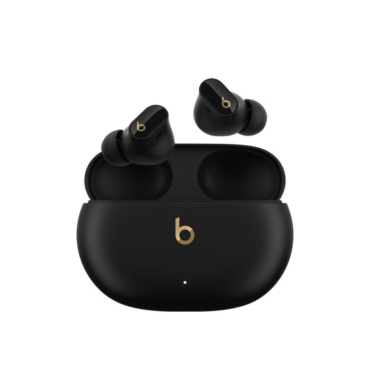 SEALED PACK Beats Studio Buds + Wireless Bluetooth Noise Cancelling Earbuds, Up to 36H Battery Life, Charging Case, 5 Min Fast Charge for 1H Battery, Sweat Resistance, Apple & Android Compatible - Black/Gold
