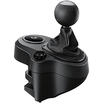 OPEN BOX Logitech G Driving Force Racing Wheels Shifter for G29, G920 & G923, 6 Speed, Push Down Reverse Gear, Steel and Leather Construction - Black